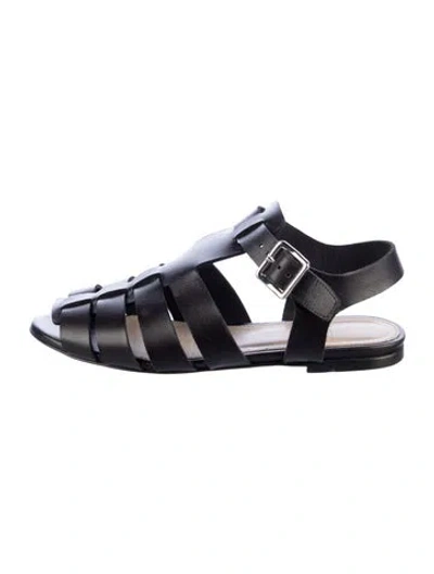 Pre-owned Theory Leather Sandals In Black