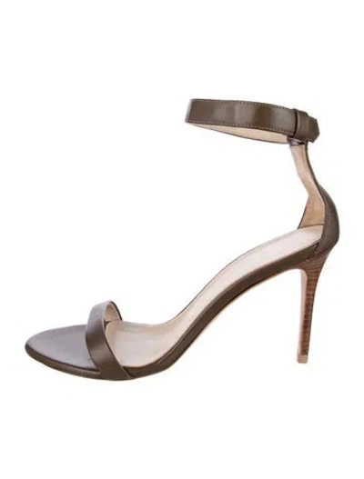Pre-owned Theory Leather Sandals In Brown