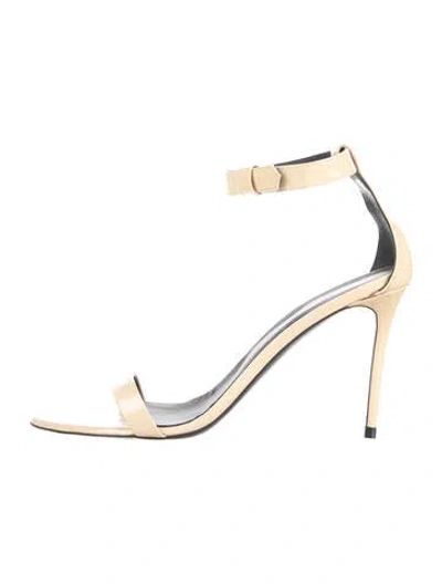 Pre-owned Theory Leather Sandals In Neutrals
