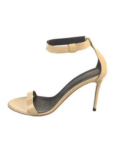 Pre-owned Theory Leather Sandals In Neutrals