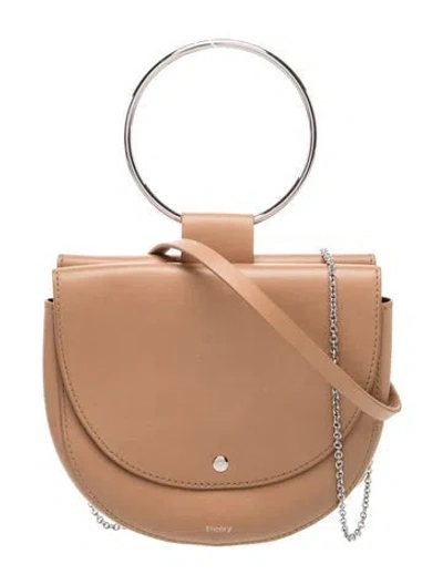 Pre-owned Theory Leather Shoulder Bag In Neutral