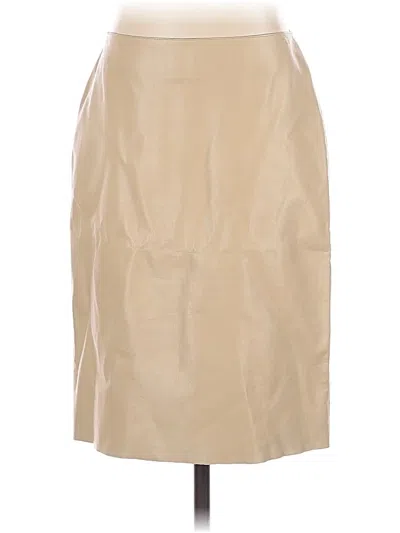 Pre-owned Theory Leather Skirt In Brown