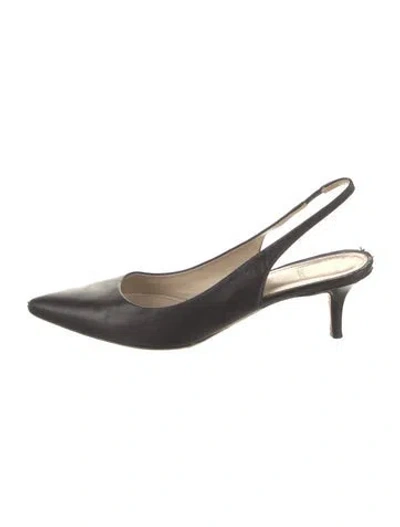 Pre-owned Theory Leather Slingback Pumps In Black