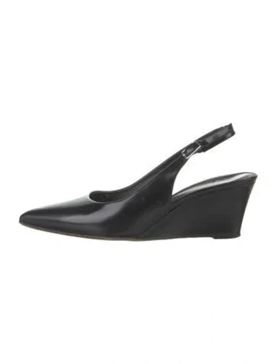 Pre-owned Theory Leather Slingback Pumps In Black