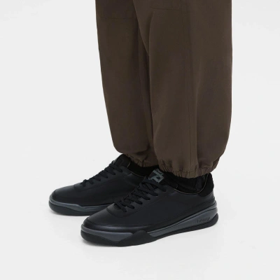 Theory Leather Sneaker In Black