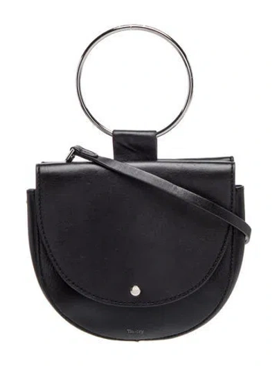 Pre-owned Theory Leather Top Handle Bag In Black