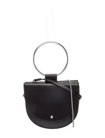 Pre-owned Theory Leather Top Handle Bag In Black