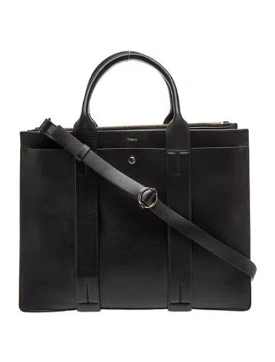 Pre-owned Theory Leather Top Handle Bag In Black