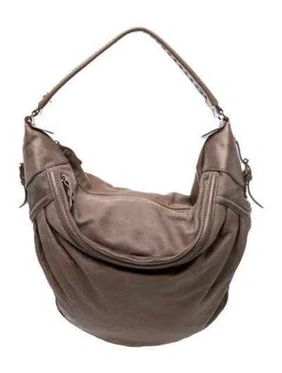 Pre-owned Theory Leather Top Handle Bag In Brown