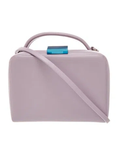 Pre-owned Theory Leather Top Handle Bag In Gray