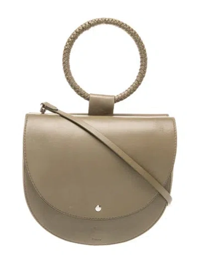 Pre-owned Theory Leather Top Handle Bag In Green