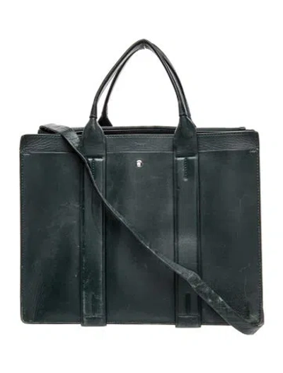 Pre-owned Theory Leather Top Handle Bag In Green