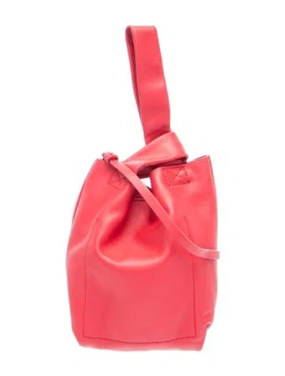 Pre-owned Theory Leather Top Handle Bag In Red