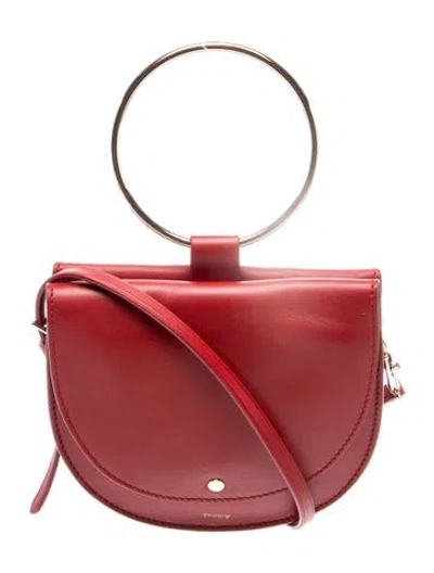 Pre-owned Theory Leather Top Handle Bag In Red