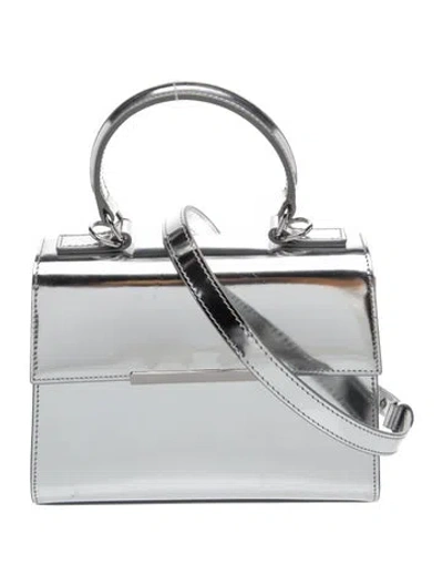Pre-owned Theory Leather Top Handle Bag In Silver