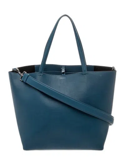 Pre-owned Theory Leather Tote In Blue