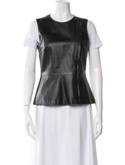 Pre-owned Theory Leather Vest In Black