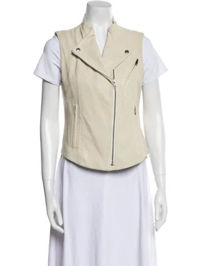 Pre-owned Theory Leather Vest In Neutral