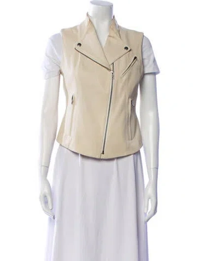 Pre-owned Theory Leather Vest In Neutral