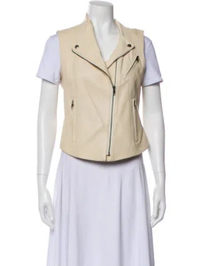 Pre-owned Theory Leather Vest In Neutral