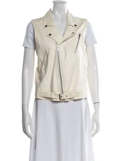 Pre-owned Theory Leather Vest In Neutral