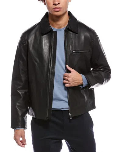 Theory Leather Workwear Jacket In Black