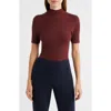 Theory Leenda Merino Wool Mock Neck Sweater In Burgundy