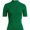 Theory Leenda Merino Wool Mock Neck Sweater In Green