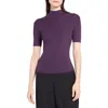Theory Leenda Merino Wool Mock Neck Sweater In Purple