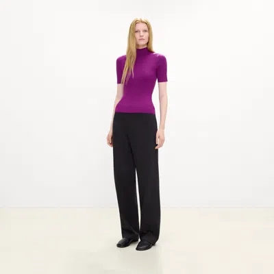 Theory Leenda Mock Neck Sweater In Regal Wool In Purple