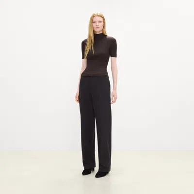 Theory Leenda Mock Neck Sweater In Regal Wool In Mink Melange