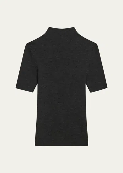 THEORY LEENDA REGAL MERINO WOOL KNIT MOCK-NECK TOP