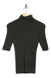 Theory Leenda Turtleneck Merino Wool Sweater In Charcoal Melange