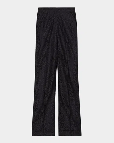 Theory Leopard Lace Clean Pants In Black