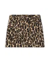 Theory Leopard Print Mini Skirt In Beige Multi