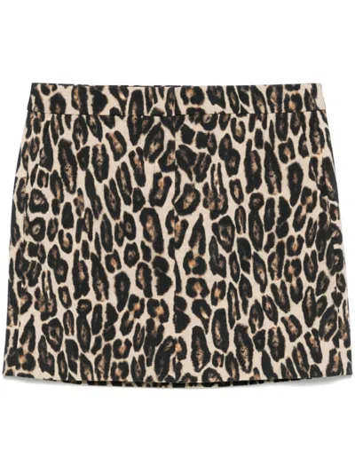 THEORY LEOPARD-PRINT MINI SKIRT