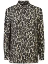 Theory Straight Leopard-print Long-sleeve Shirt In Neutrals