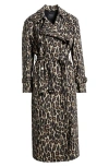 Theory Women's Leopard-print Stretch-wool Trench Coat In Beige Multi - E2e