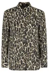 THEORY THEORY LEOPARD PRINTED STRAIGHT HEM SHIRT