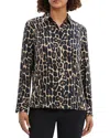 Theory Straight Leopard-print Long-sleeve Shirt In Beige Multi