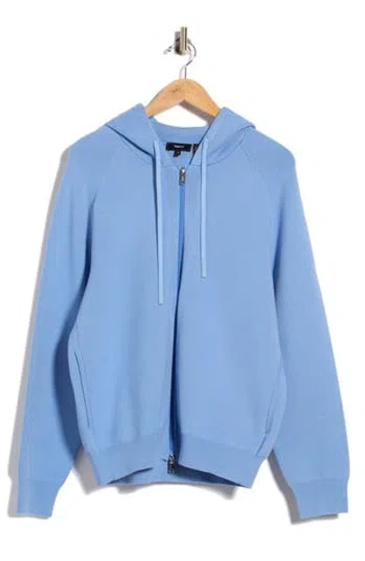 Theory Light Bilen Zip Hoodie In Blue