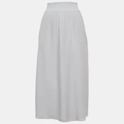 Theory Light Blue Silk Flared Midi Skirt In Gray