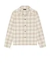 Theory Light Textured Check Shirt In Multi