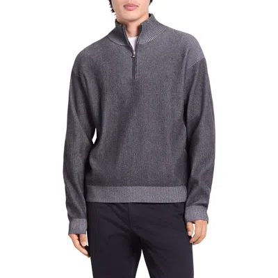 Theory Lightweight Bilen Performance Quarter Zip Sweater In Gray