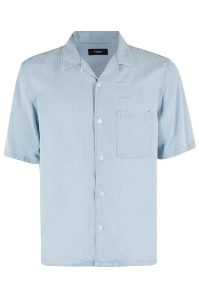 Theory Button-down Shirt In Blue