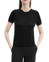 Theory Lightweight Wool Short Sleeve Top In Black