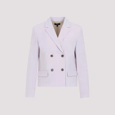 Theory Double-breasted Blazer In Pink & Purple