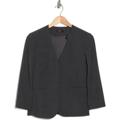 Theory Lindrayia B Good Wool Suit Jacket In Charcoal Melange