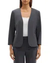Theory Lindrayia Wool-blend Blazer In Charcoal Melange