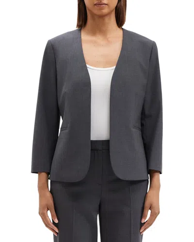 Theory Lindrayia Wool-blend Blazer In Grey